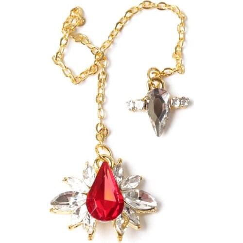 Luxury Crystal Water Drop Shape Nail Rhinestones with Tassel Chain Elegant Nail Art Decorations Gel Polish Manicure Accessories