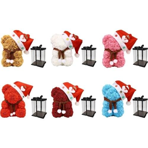 Rose Bear Animal Teddy Cub Bear Forever Rose Flower Bear Pe Foam Artificial Simu