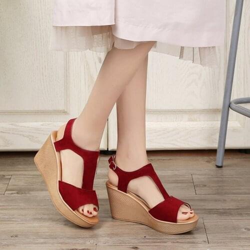 Women Shoes Women Fish Mouth Non-slip Platform Slope High Heels Sandals Women Casual Wedges Shoes Woman Summer Shoes