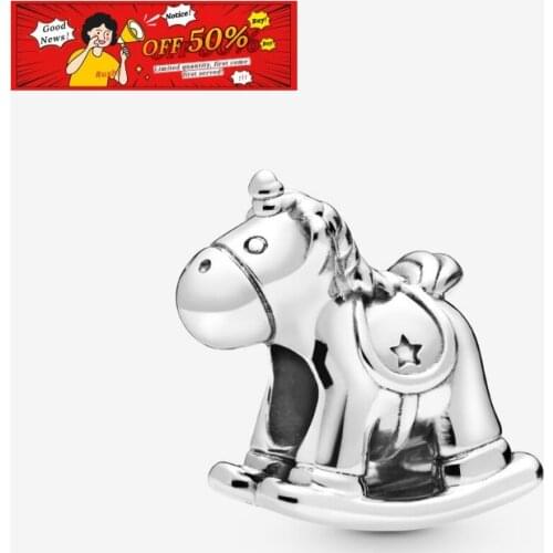 925 Sterling Silver Beads Fit Original Pan Bracelets The Unicorn Rocking Horse Charm Women DIY Fashion Jewelry Gift