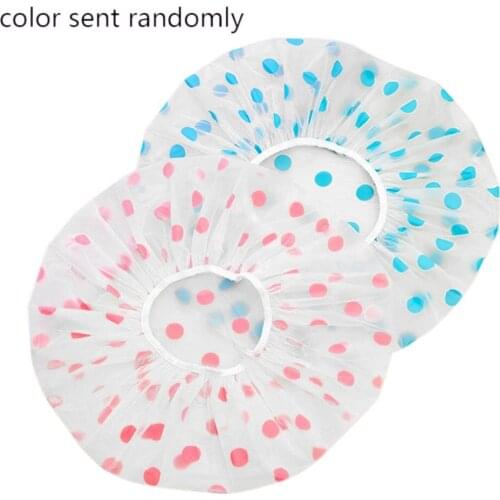 Fashionable Thick Design Hotel Shower Bathing Elastic Band Caps Hats Waterproof Shower Hat Bathroom Accessories