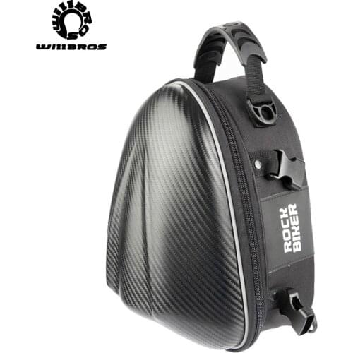 Scooter Moto Back Seat Bag Motorcycle Helmet Bags Waterproof EVA Hard Shell Pack Expandable High Capacity Tail Bags Mens
