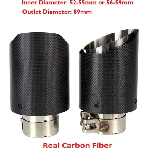 Universal Car Exhaust Tips Muffler Exhaust Pipe for Auto SUV Exhaust Tip Pipe 52-59mm ID 89mm OD