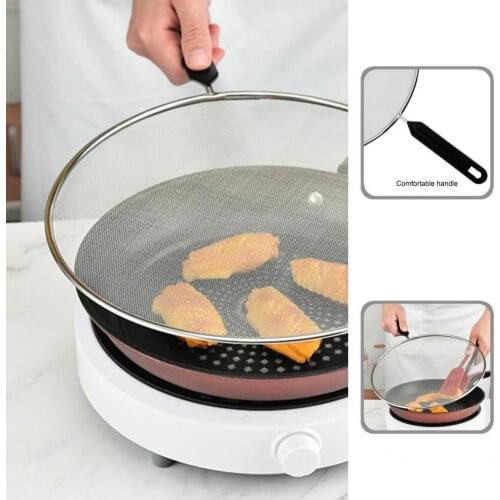 Versatile Practical Hot Oil Grease Catcher Stainless Steel Splatter Screen Sturdy for Restaurant