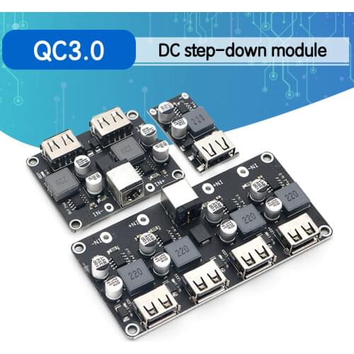 USB QC3.0 QC2.0 USB DC-DC Buck Converter Charging Step Down Module 6-32V 9V 12V 24V to Fast Quick Charger Circuit Board 5V