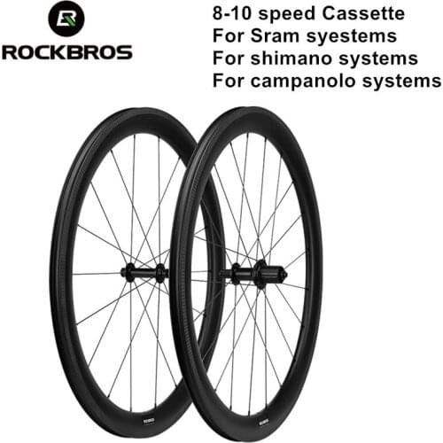 ROCKBROS Carbon Bicycle Wheelset 38mm 50mm Opening Rim R255 Hub For shimano Sram campaghnolo Cassette Systems Bike Wheelset