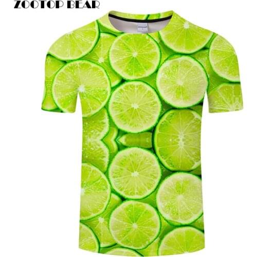 Green Orange tshirt 3D Print T-shirt Men Women t shirt Streetwear Tees Print Top Summer Camiseta Short Sleeve O-neck Small Fresh
