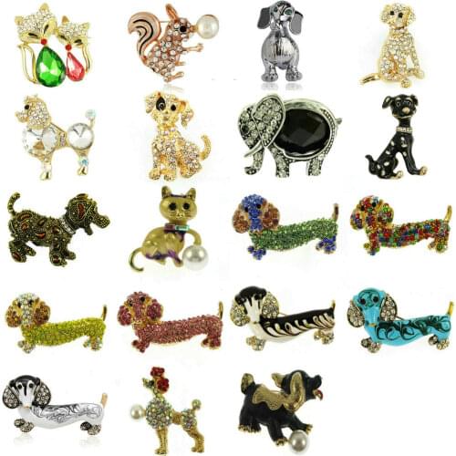 TianBo Statement Alloy Enamel Smile Dachshund Dog Brooches Clothes Scarf Decoration Jewelry Pin For Women Girls Gift Bijoux