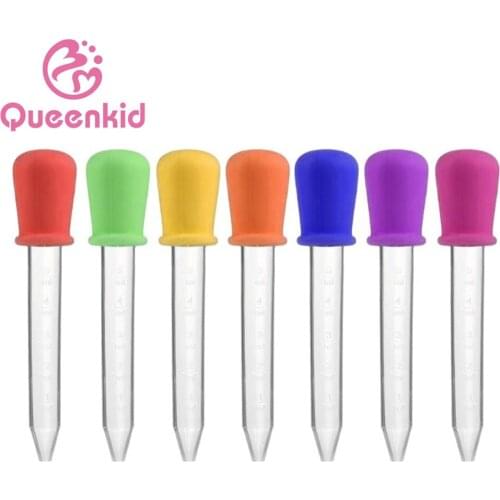 1PC 5ml Silicone Pipette Liquid Food Dropper Plastic Baby Feeding Medicine Dropper Spoon Burette Infant Utensils