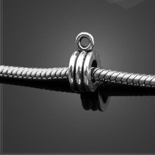 High quality 10 Pieces/Lot 12.5mm*4.6mm Antique Silver Plated Diy Jewelry Making Bracelet Metal Beads