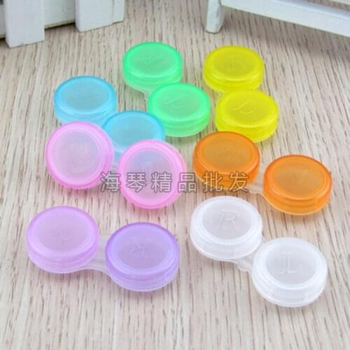 10pcs New Candy color Contact lenses box double box is simple and clean Transparent series super special price 5.7*2.6*1.3cm