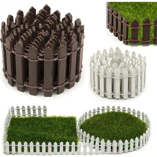 100*5cm/100*3cm Miniature Small Wood Fencing DIY Fairy Garden Micro Dollhouse Gates Decor Ornament White/Coffee Colors