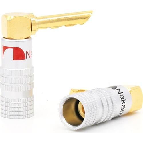 12pcs Gold Plated L-Type 90 Degree BFA Banana plug,Connectors Plug Screw Lock Cable Wire