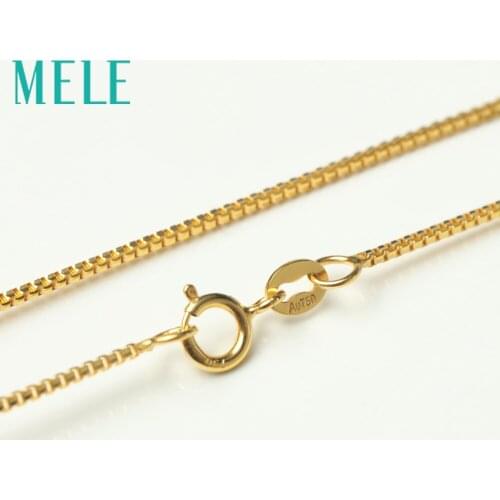 18K Gold Necklace for Men Women Box Chain O-chain Cross Chain Japanese Chain Chopin Yellow White Red Rose Gold Chain