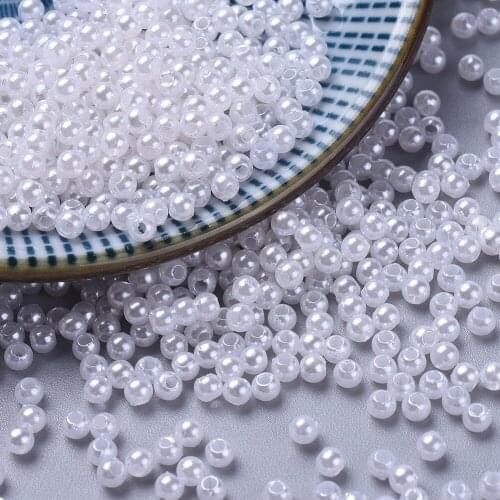 200pcs White Imitated Pearl Acrylic Round Beads 3mm 4mm 6mm for jewelry making accessories findings Supply,Hole: 1mmF70