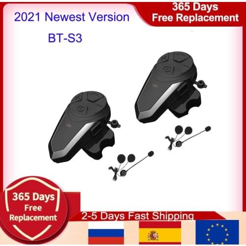 2020 Version BT-S3 Intercomunicador Moto motocicleta intercom motorcycle IPX7 FM 1000M motorcycle intercom bluetooth