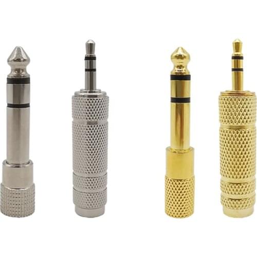 4Pcs 6.35mm Male Jack to 3.5mm Female Stereo Audio Connector Adapter AUX Converter 6.5mm/3.5mm Headphone Microphone Amplifier