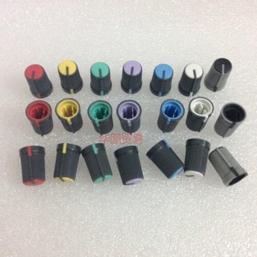 53pcs Soundcraft mixer half axle potentiometer knob cap / red yellow blue green purple white black 270 degrees audio light knob