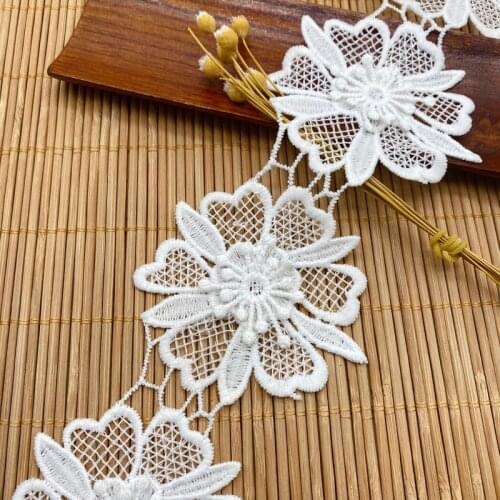 9yd Delicate three-dimensional embroidery flowers water-soluble lace womens clothing cloth art handmade decorative accessories