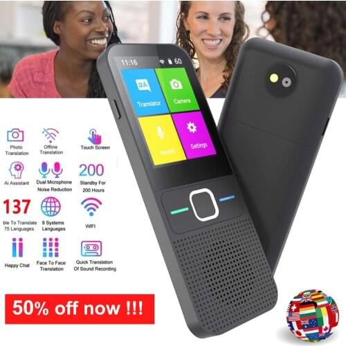 T10 Offline Voice-Translator Smart Portable 137 Language Real-time Translator Without Internet Inter-Translation Machine