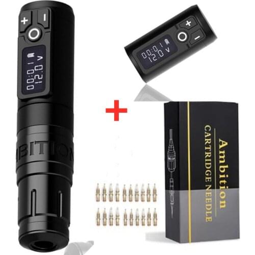 AMBITION Storm Wand Wireless Tattoo Pen Machine coreless DC Motor Fast Charging 1950 mAh Lithium Battery for Body Art