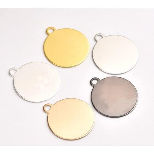 Glossy disc diy earrings accessories necklace pendant accessories