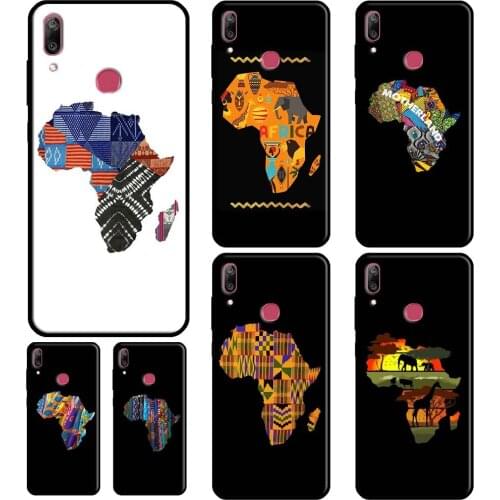 Map of Africa African Fabrics For Huawei Nova 2 3 5T Case For Huawei Y7A Y6P Y5P 2020 Y5 Y6 Y9 Y7 2019 2018 2017 Cover