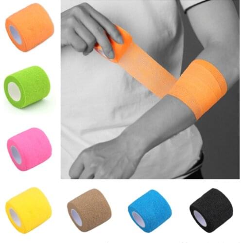 Colorful Sport Elastoplast Athletic Kinesiology Elastic Bandage Self Adhesive Wrap Tape Ankle Knee Arthrosis Protector 2 Sizes