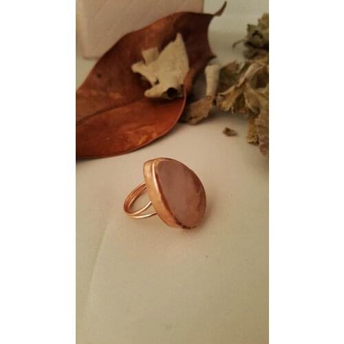 Dr Stone Natural Stone Women 'S Pink Quartz Vintage Bronze Ring Z121AR3 212169233