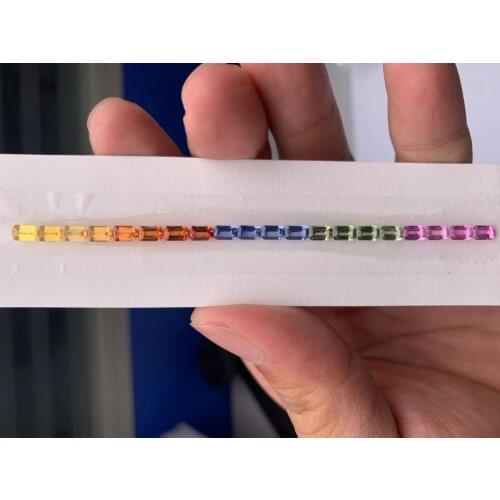 Pirmiana OCT 3x5mm Natural Colors Sapphire Rainbow Gemstone 20pcs for Jewelry Making Diy Jewelry