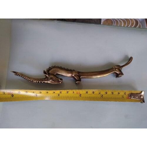 Chinese metal handicraft The antelope bronze penholder pen rack Metal crafts family decorations