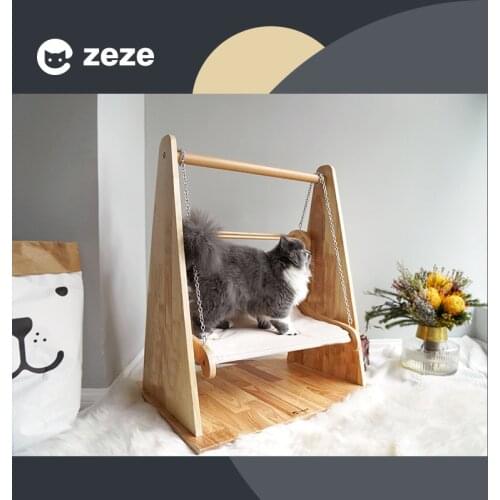 Cat swing cat hammock hanging hanging bed summer solid wood cat nest, cat swing hanging nest pet supplies
