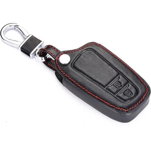 Leather Car Key Case holder For Toyota Camry Prius CHR CH-R 2017 2018 Remote Fob Cover Keychain Protector Bag Auto Accessory