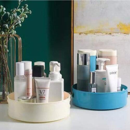 360 Rotating Tray Kitchen Storage Containers for Spice Jar Snacks Multi-function Storage Tray Bathroom Bedroom Storage Organizer