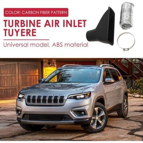 New Carbon Fiber Look Car Front Bumper Turbo Air Intake Pipe Turbine Inlet Pipe Air Funnel Kit Auto Cold Air Intake System Kit