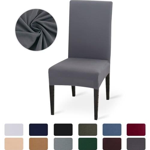 Solid Color Chair Cover Stretch Spandex Elastic Slipcovers Chair Covers White For Dining Room Kitchen Wedding Banquet Hotel