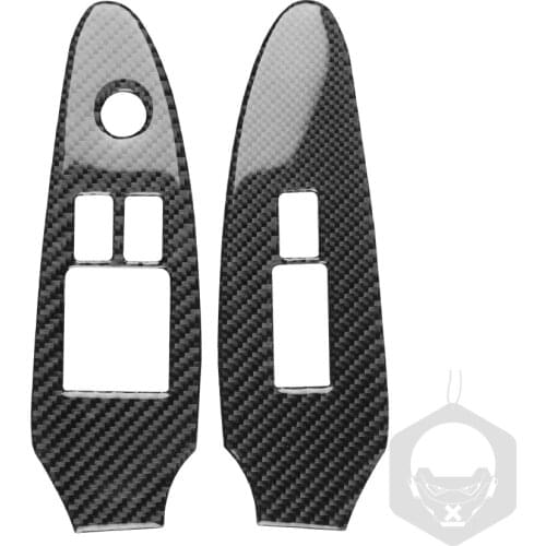 Car Door Control Panel Window Switch Frame Cover Carbon Fiber Stikers For Nissan 370Z Z34 2009-up Interior protective Accessorie