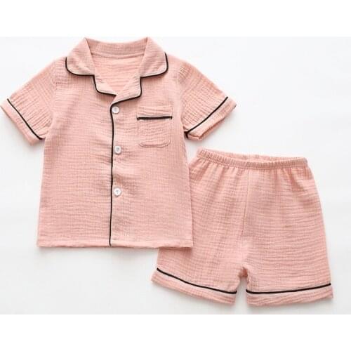 Children home clothes suits summer kids baby girls pajamas sets cotton comfortable sleepwear classic clothing boys pyjamas