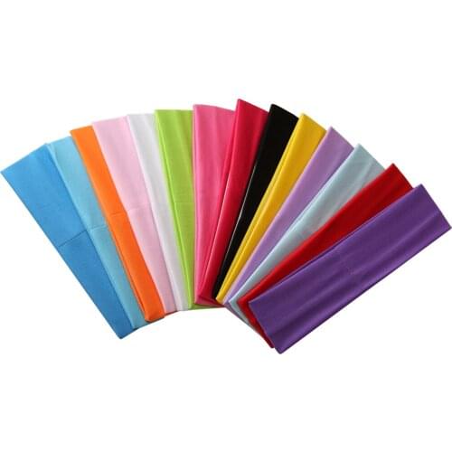 14pcs/set Yoga Headband Sports Solid Color Milk Silk Fitness Elastic Sweatband for Effective Working-out Accessories