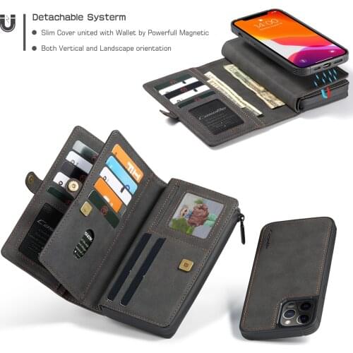 Luxury Cover For Iphone 13 12 11 Pro Max Xs Xr X Se 2020 8 7 Plus Phone Case Leather Card Holder Magnetic Detachable Wallet Bag