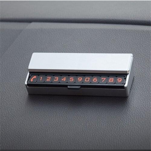 Hideable Car Temporary Parking Card Plate Car Phone Dual Sides Number Card Telephone Number Card Sticker Auto Accessories