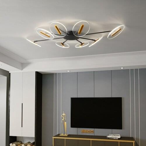 TCY Modern LED Ceiling lights Bedroom Living room Led Ceiling lamps 6LT/8LT/10LT Home Deco Indoor Lighting Black Painted