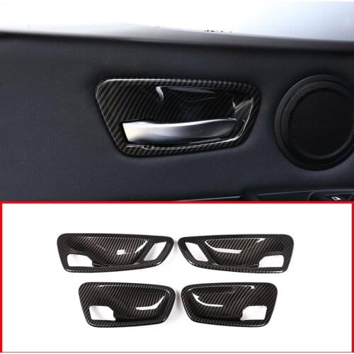 Carbon Fiber Style ABS Interior Door Bowl Cover Trim For BMW 2 Series 218i 220i Grand Tourer 2015-2018 Car Accessories