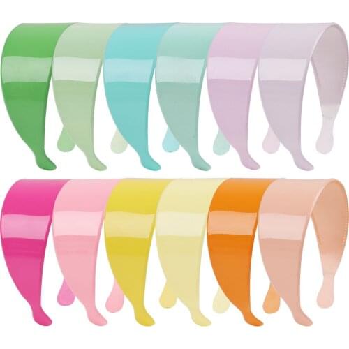 XIMA 12pcs/lot 6cm Girls Party Headband Plastic Hairbands Women Girls Headbands Hair Accessories