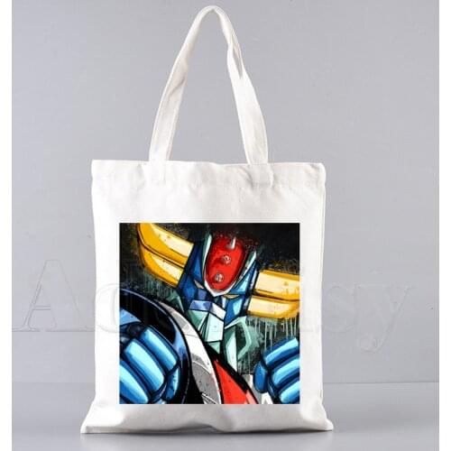 Goldorak Mazinger Z Japanese Anime Robot Shopping Bag Grocery Shopper Shopping Tote Bag Shoping Reusable Bolsa Compra Sacolas
