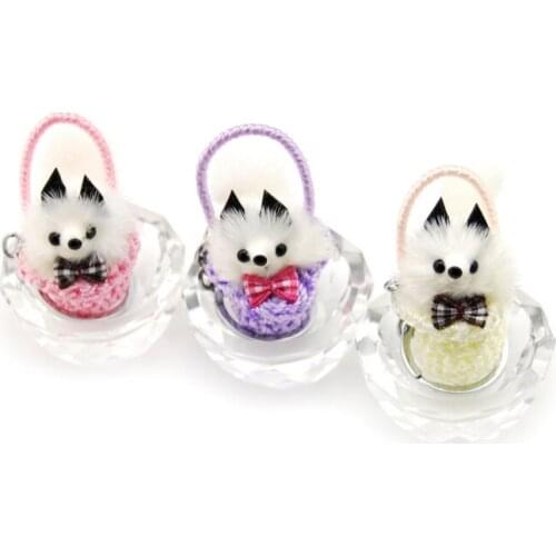 Genuine Mink Fur Fox Pompom Key Ring Chain Women Braided Basket Fluffy Keychain Bag Charms Toy Doll Car Keyring Party Gift