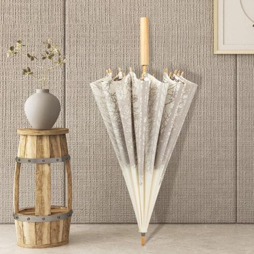 Beach White Umbrella Long Handle Uv Protection Beach Wedding Umbrella Rain Women Luxury Paraguas Mujer Rain Gear BY50YS