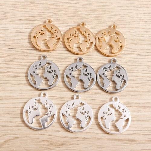10pcs 18*21mm Trendy Earth Charms for Earrings Pendants Bracelets Planet Charms Accessories DIY Jewelry Making Handmade Craft