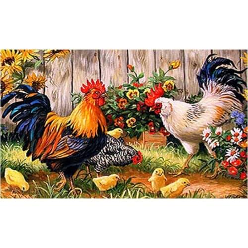 5D DIY Diamond Painting Animal Cock Diamond Embroidery Full Cross Stitch Rhinestone Mosaic Home Decor Handmade Gift