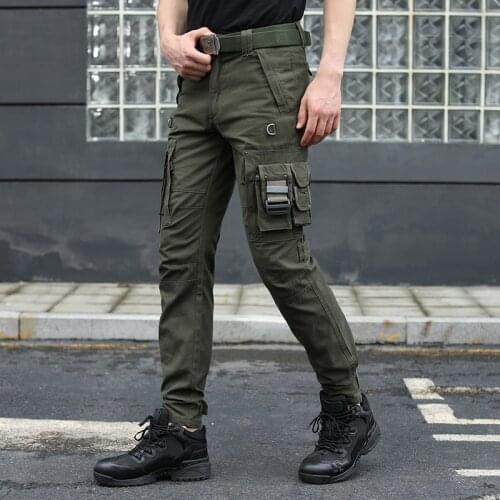 2021 Fashion New Mens Military Pants Top Multi-Pocket Overalls Scratch Resistant Cotton Casual Cargo Pants Men Army Trousers